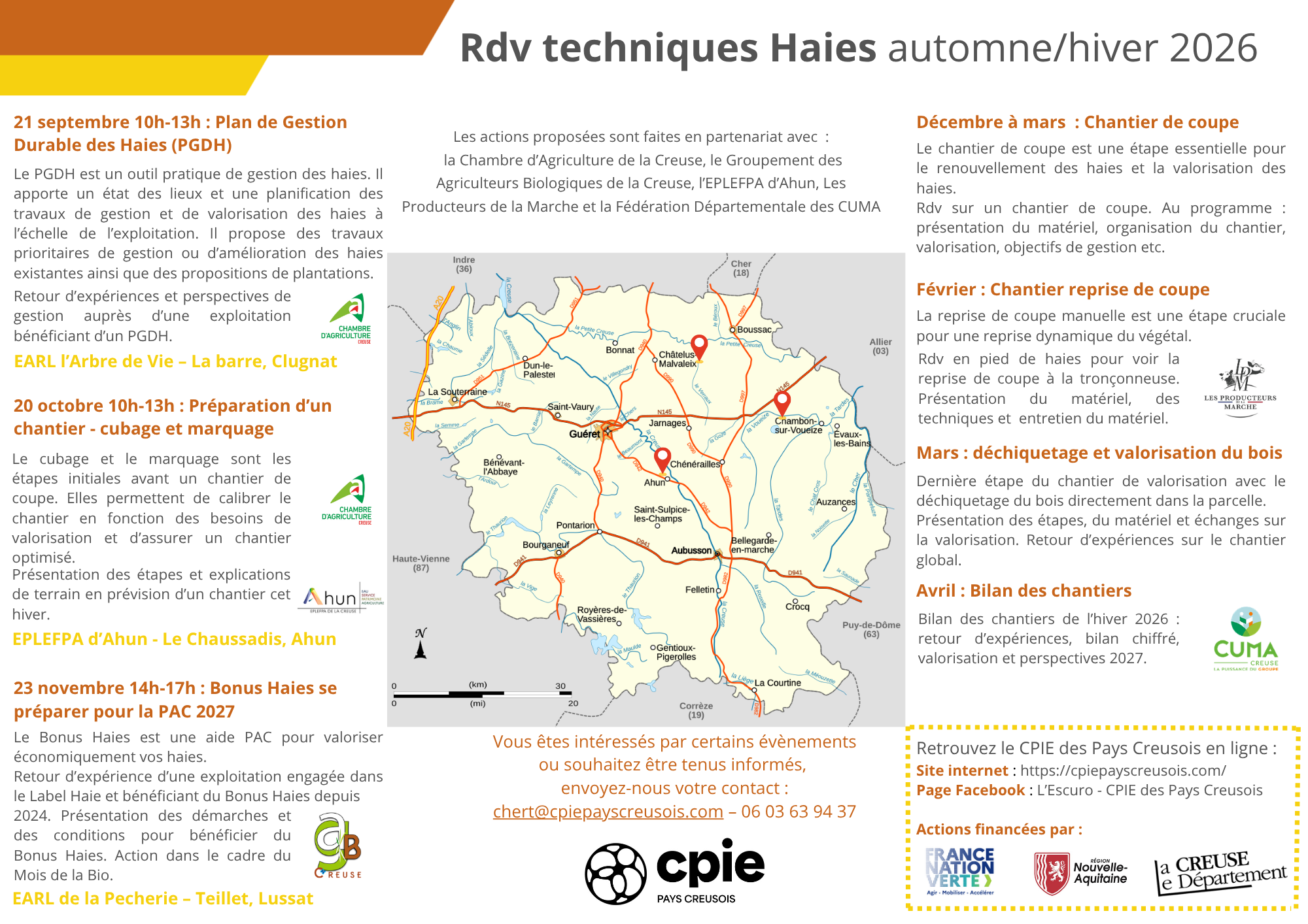 Les rendez-vous techniques haies